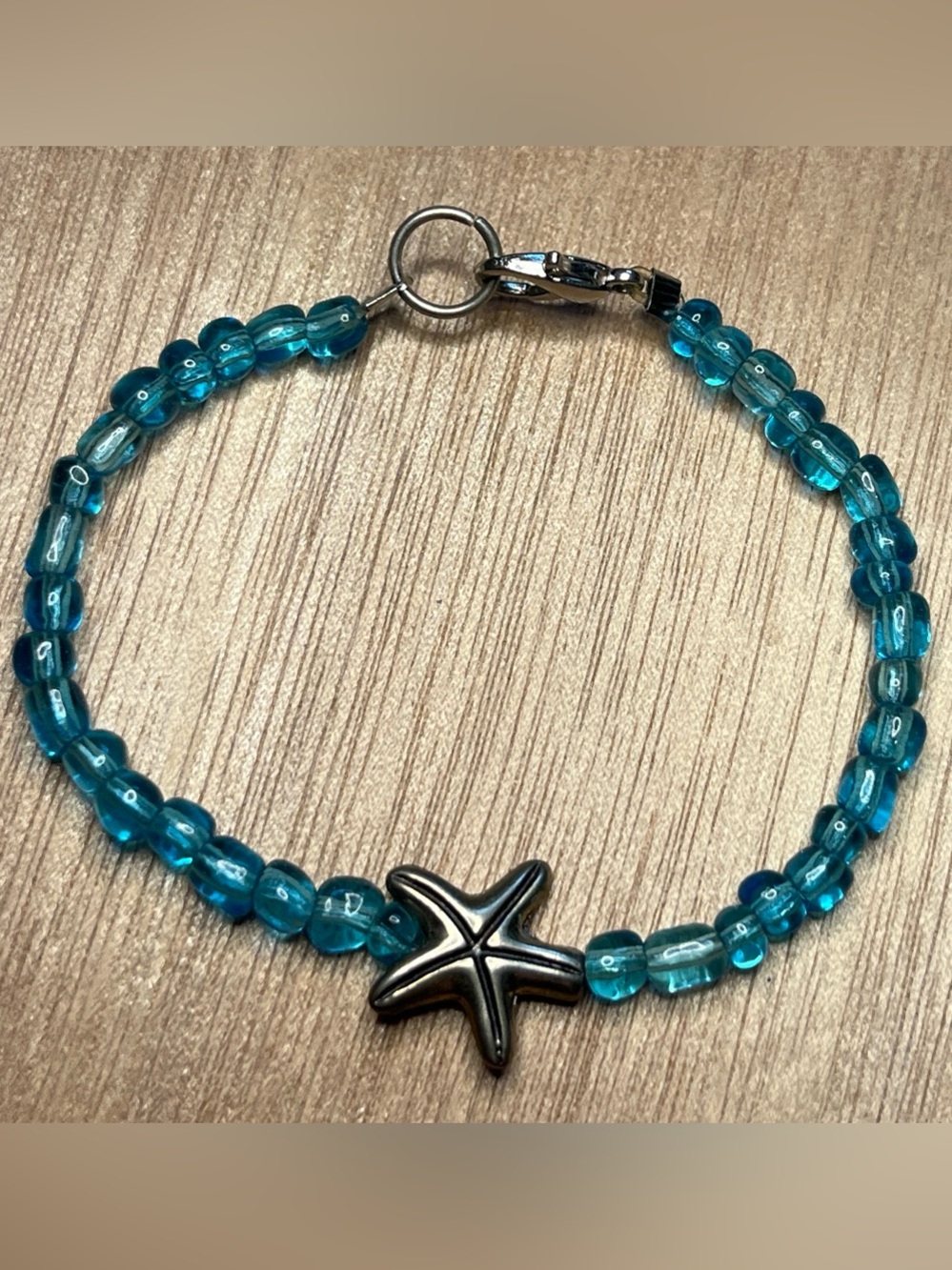 Blue Beaded Starfish Bracelet